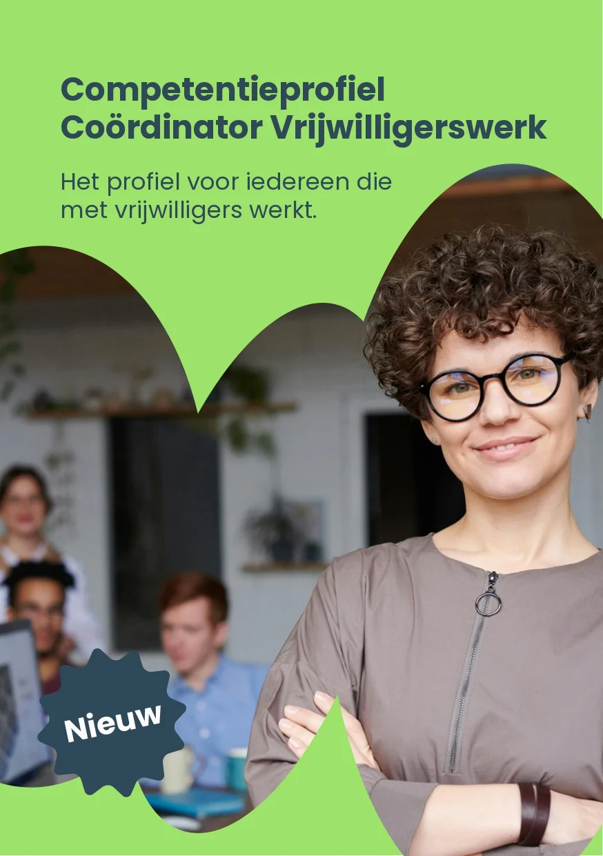 Flyer competentieprofiel coordinatoren vrijwilligerswerk voorkant